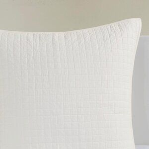 Urban Habitat‎ 26" Quilted Euro White Square Pillow Shams Set of 2 , 100% Cotton